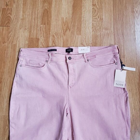 NYDJ Marilyn Cuff Straight Leg Jeans size 22W in Pink - NEW - Picture 3 of 12